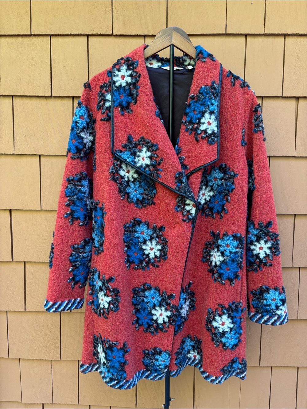 SOFT SURROUNDINGS | Orange Eulalia Floral Wool Blend Boho Folk Jacket | Size L